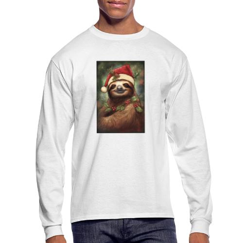 Christmas Sloth - Men's Long Sleeve T-Shirt