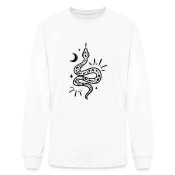 "Serpent Moonlight" T-Shirt - Embrace the Mystical - Men's Long Sleeve T-Shirt - white - Front