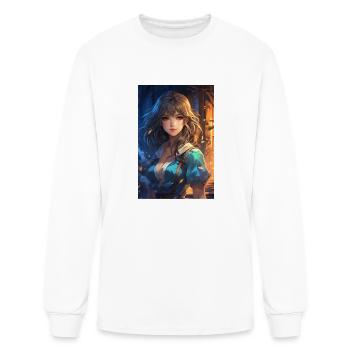 young beauty girl - Men's Long Sleeve T-Shirt - white - Front