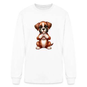 Boxer Love Heart Hand Sign - Men's Long Sleeve T-Shirt - white - Front