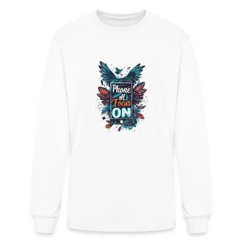 "Phone Off, Focus On" - Men's Long Sleeve T-Shirt - white - Front