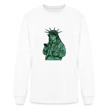 the statue of liberty dressed - Men's Long Sleeve T-Shirt - white - Front