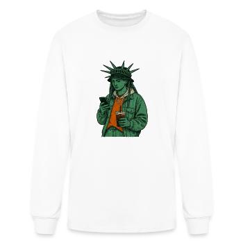 the statue of liberty dressed - Men's Long Sleeve T-Shirt - white - Front