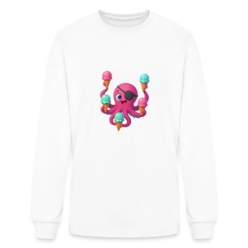 An octopus with ice cream - Men's Long Sleeve T-Shirt - white - Front