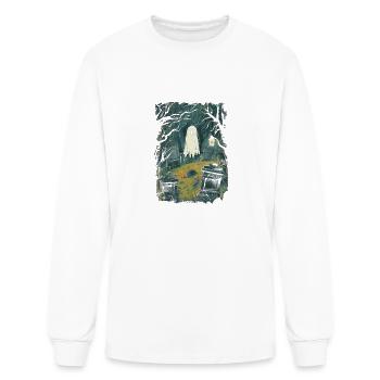 Ghost in Graveyard Tombstones Halloween - Men's Long Sleeve T-Shirt - white - Front