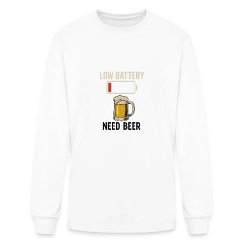 Low Battery - Men's Long Sleeve T-Shirt - white - Front