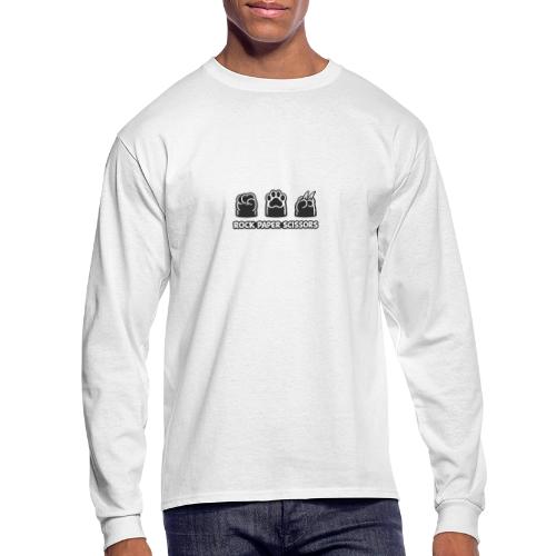 Playful Dog Paw Rock Paper Scissors - Men's Long Sleeve T-Shirt