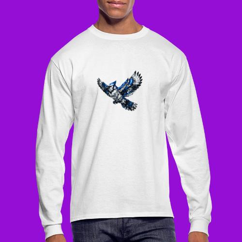 Silver Blue Jay in Flight - Men's Long Sleeve T-Shirt