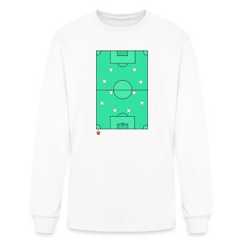 Classic 442 Soccer Tactical Pitch Design - Men's Long Sleeve T-Shirt - white - Front