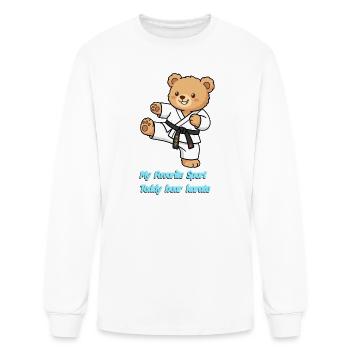 My Favorite Sport - Teddy Bear Karate T-Shirt - Men's Long Sleeve T-Shirt - white - Front