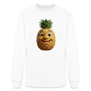 Happy Cute Pineapple 3D Character Art - Men's Long Sleeve T-Shirt - white - Front