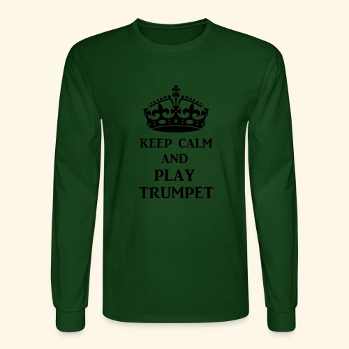 keep calm play trumpet bl - Men's Long Sleeve T-Shirt