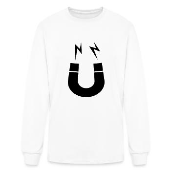 Symbol magnet logo lightning - Men's Long Sleeve T-Shirt - white - Front