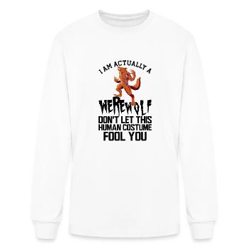 Werewolf - I am actually a werewolf b - Men's Long Sleeve T-Shirt - white - Front