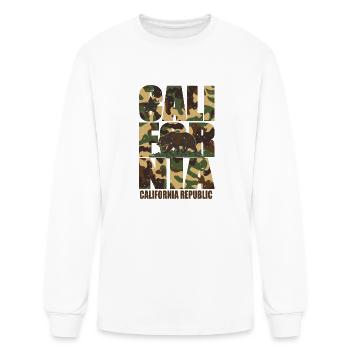 California Bear Vintage Camo Camouflage - Men's Long Sleeve T-Shirt - white - Front