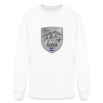 Aspen Mountain Colorado Emblem - Men's Long Sleeve T-Shirt - white - Front