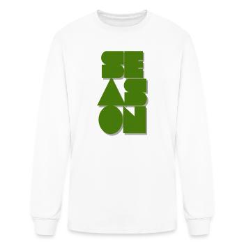 Olive Geometric Word Stack - Men's Long Sleeve T-Shirt - white - Front
