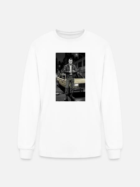 Noir Punk Taxi Driver - Men's Long Sleeve T-Shirt - white