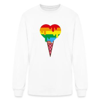 PRIDE Cream Cone humor - Men's Long Sleeve T-Shirt - white - Front