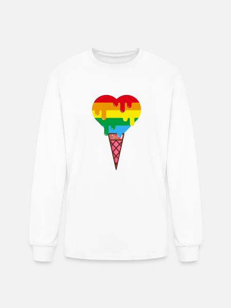 PRIDE Cream Cone humor - Men's Long Sleeve T-Shirt - white