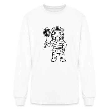 Chibi Badminton Girl - Men's Long Sleeve T-Shirt - white - Front