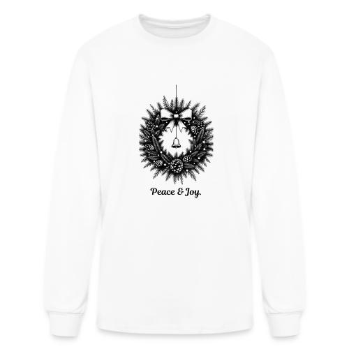 Peace & Joy T-Shirt | Minimalist Elegant Christmas - Men's Long Sleeve T-Shirt