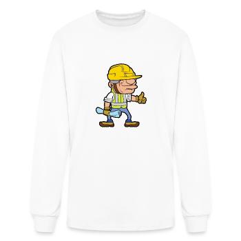 Construction Worker Builder Building Laborer - Men's Long Sleeve T-Shirt - white - Front
