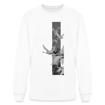 Dove Stripes Mono - Men's Long Sleeve T-Shirt - white - Front