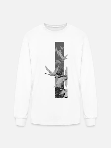 Dove Stripes Mono - Men's Long Sleeve T-Shirt - white
