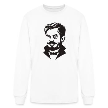 Vintage Gentleman with Monocle Vector Logo - Men's Long Sleeve T-Shirt - white - Front