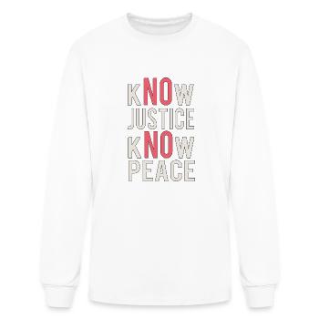 Know justice Know Peace girl - Men's Long Sleeve T-Shirt - white - Front