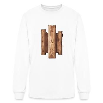 Rescued Wood Grain Chronicle - Men's Long Sleeve T-Shirt - white - Front