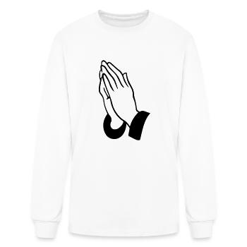 praying hands - Men's Long Sleeve T-Shirt - white - Front