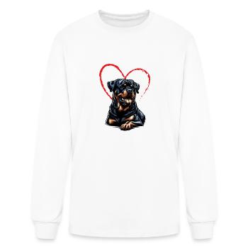 Rottweiler Love Knows No Bounds - Men's Long Sleeve T-Shirt - white - Front