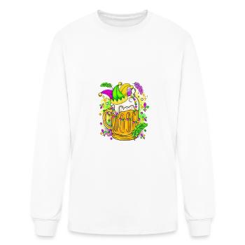 Mardi Gras Beer - Men's Long Sleeve T-Shirt - white - Front