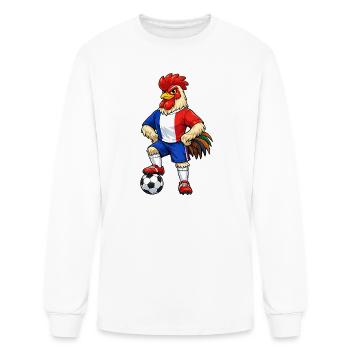 Soccer Rooster Player France Lover Fan French Flag - Men's Long Sleeve T-Shirt - white - Front