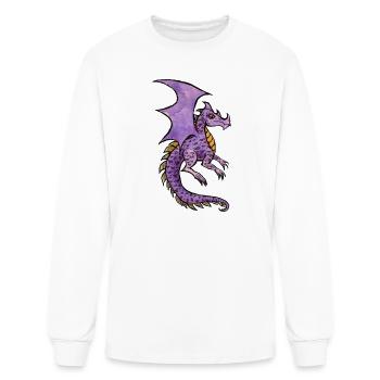 Amethyst Dragon Watercolor Wyrm - Men's Long Sleeve T-Shirt - white - Front
