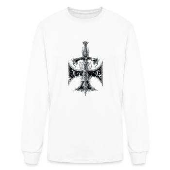 Choppers Dagger Iron Cross Cool Vintage Biker - Men's Long Sleeve T-Shirt - white - Front