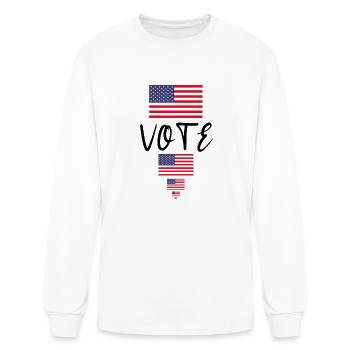 usa flag american vote election - Men's Long Sleeve T-Shirt - white - Front