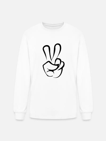 peace hand - Men's Long Sleeve T-Shirt - white