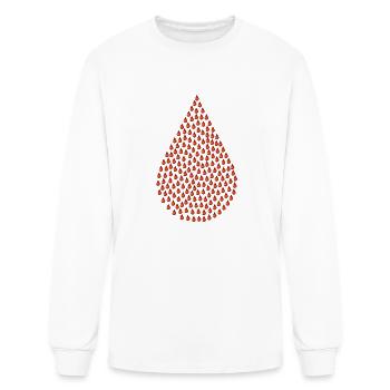 Blood Drop Fractal Type II No BG - Men's Long Sleeve T-Shirt - white - Front