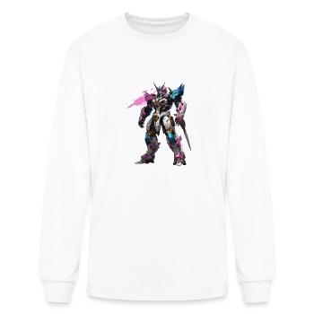 Mech Robot Pink Blue White - Men's Long Sleeve T-Shirt - white - Front
