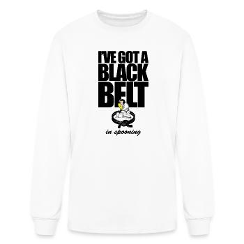 Black Belt In Spooning - Men's Long Sleeve T-Shirt - white - Front