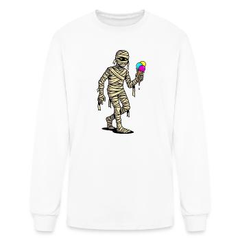 Bandaged Mummy with Ice Cream Treat - Men's Long Sleeve T-Shirt - white - Front