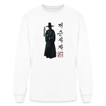 The Jeoseungsaja | 저승사자 - Men's Long Sleeve T-Shirt - white - Front