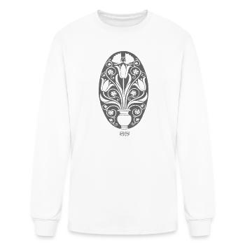 Tulip & Butterfly Ornament - Men's Long Sleeve T-Shirt - white - Front