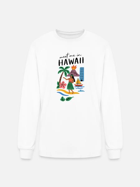 Hawaii Adventure Summer Tee - Men's Long Sleeve T-Shirt - white
