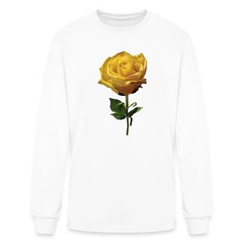 Rose jaune - T-shirt à manches longues Homme - blanc - Devant