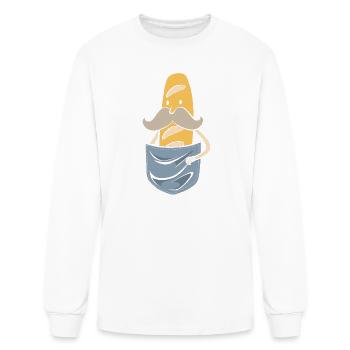 French Bread Baguette Bread Man - Men's Long Sleeve T-Shirt - white - Front