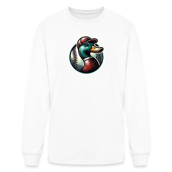 Mallard Baseball Mascot - Men's Long Sleeve T-Shirt - white - Front